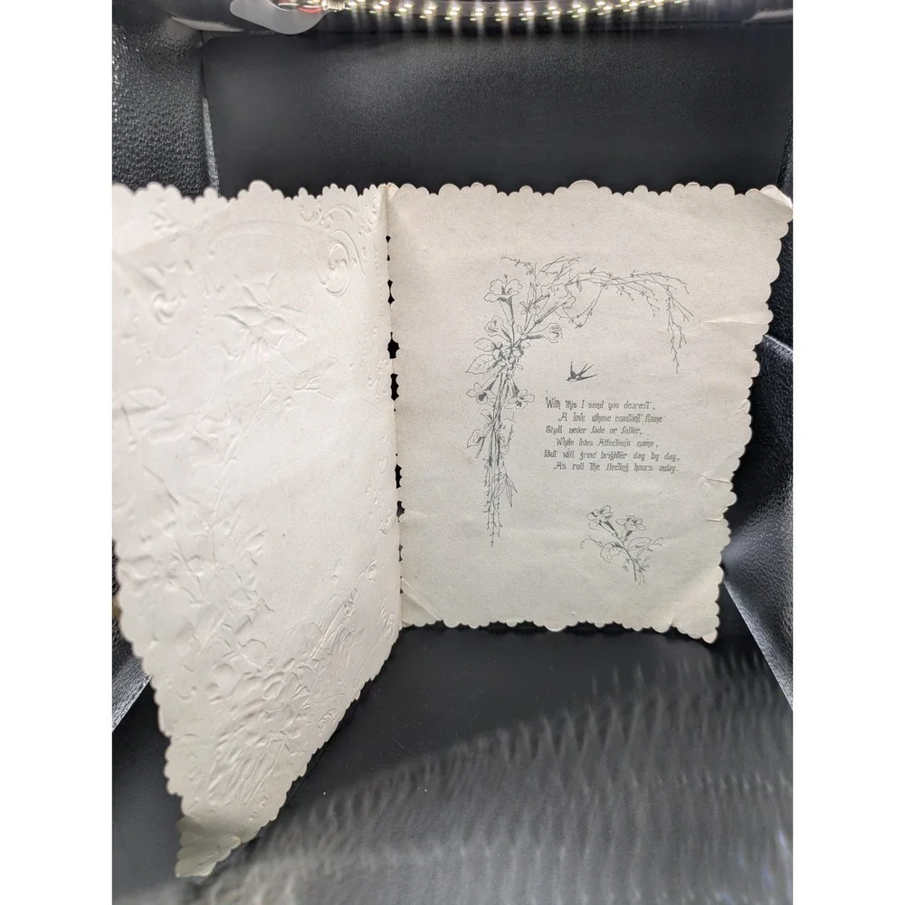 4 Antique European Ornate 3D 1800's Valentines Cards